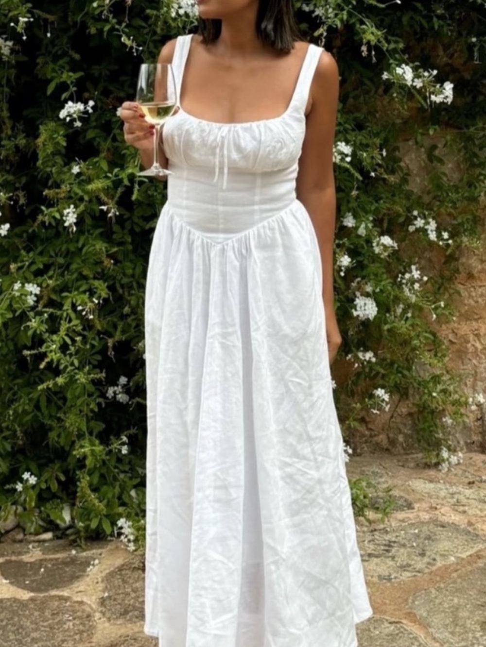 Reformation Balia Linen Maxi Dress White 2